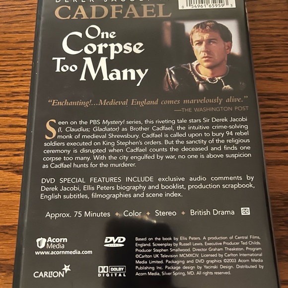 DVD Brother Cadfael Medieval Mystery “One Corpse Too Many” Historical Fiction - Picture 2 of 3